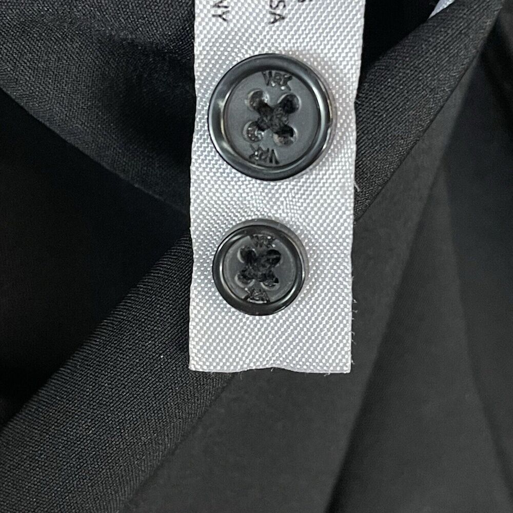WRK Work Rest Carma Shirt Mens 18 Black Long Sleeve Slim Fit Stretch‎ - Picture 8 of 14